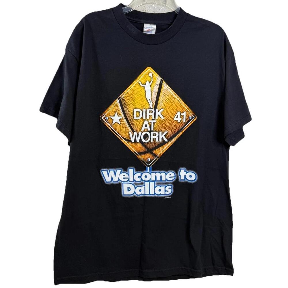 09 Nowitzki  Dallas Mavericks Shirt Tennessee River-Dirk At Work -Euc
